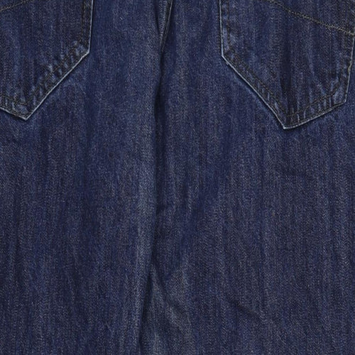 TU Mens Blue Cotton Blend Straight Jeans Size 44 in L32 in Regular Zip