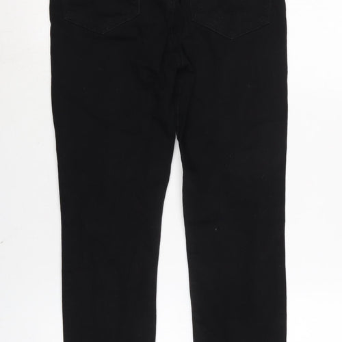 Gap Womens Black Cotton Blend Skinny Jeans Size 28 in L24 in Regular Zip - Vents to bottom legs.