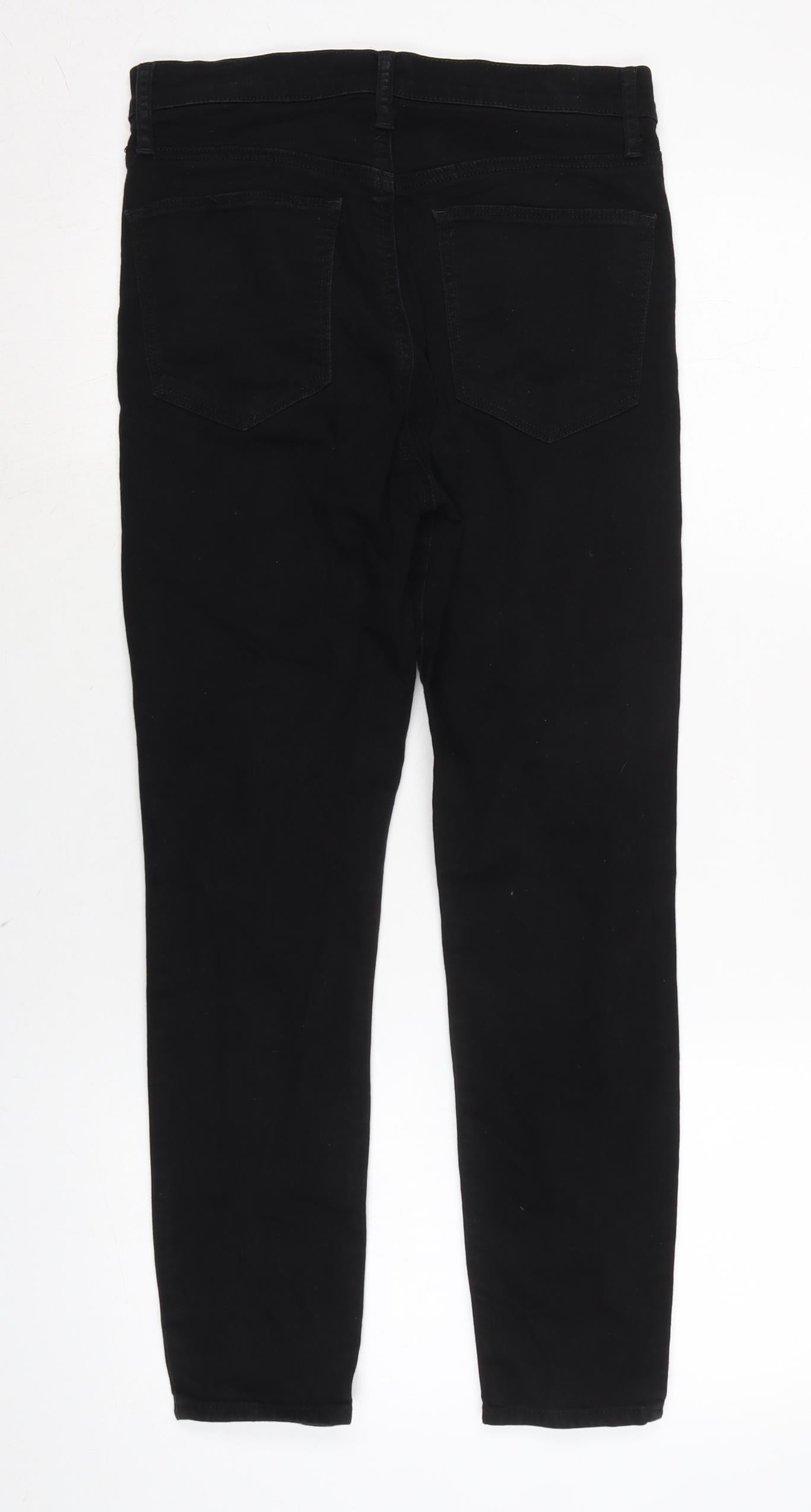 Gap Womens Black Cotton Blend Skinny Jeans Size 28 in L24 in Regular Zip - Vents to bottom legs.