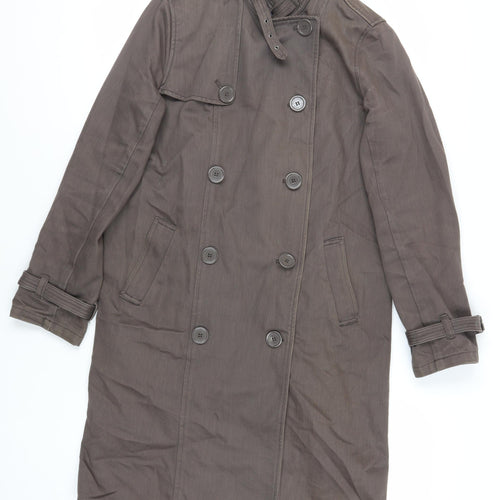SOFT GREY Womens Brown Pea Coat Coat Size 12 Button - Vintage