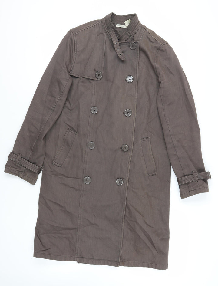 SOFT GREY Womens Brown Pea Coat Coat Size 12 Button - Vintage