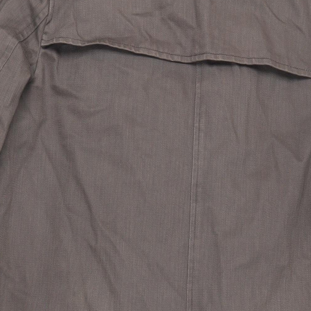 SOFT GREY Womens Brown Pea Coat Coat Size 12 Button - Vintage