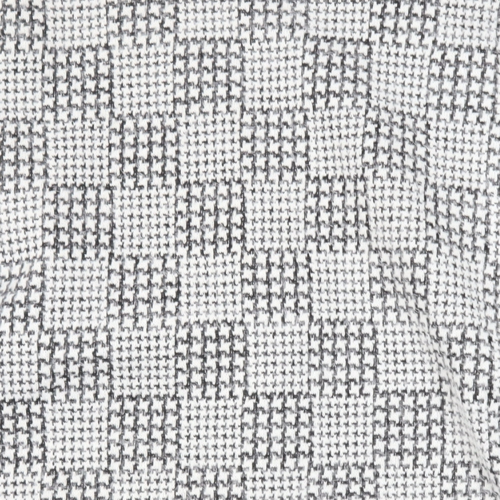 Marks and Spencer Womens Grey Geometric Overcoat Coat Size 18 - Open