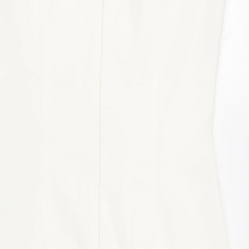 Connected Apparel Womens White Polyester Pencil Dress Size 8 Boat Neck Zip