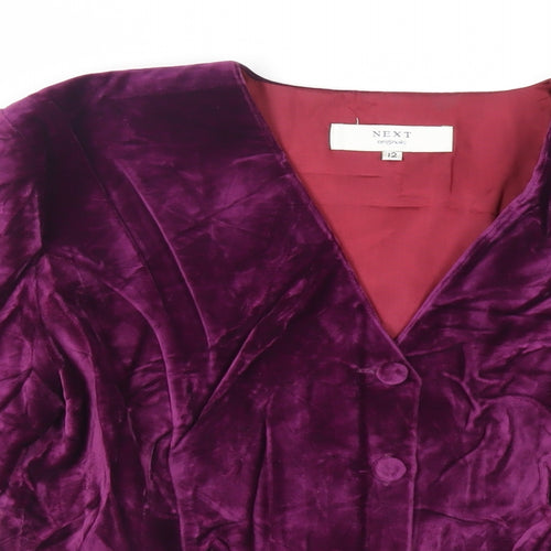 NEXT Womens Purple Jacket Blazer Size 12 Button - Vintage