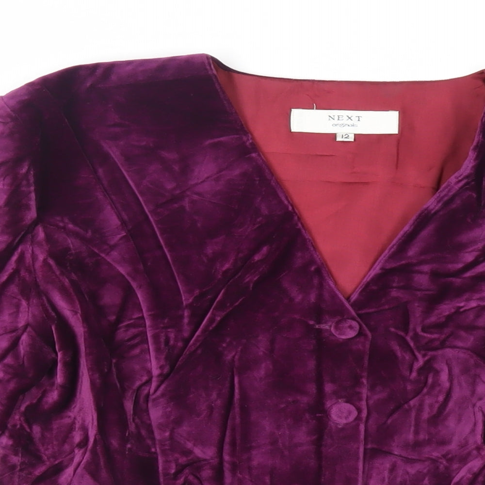 NEXT Womens Purple Jacket Blazer Size 12 Button - Vintage
