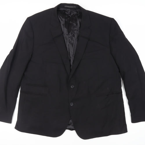 Autograph Mens Black Wool Jacket Suit Jacket Size 50 Regular