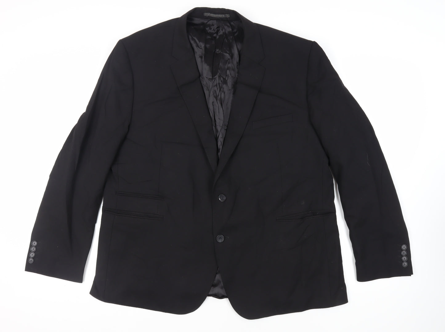 Autograph Mens Black Wool Jacket Suit Jacket Size 50 Regular