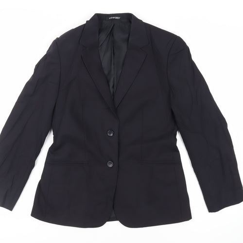 Disley Womens Black Jacket Blazer Size 12 Button