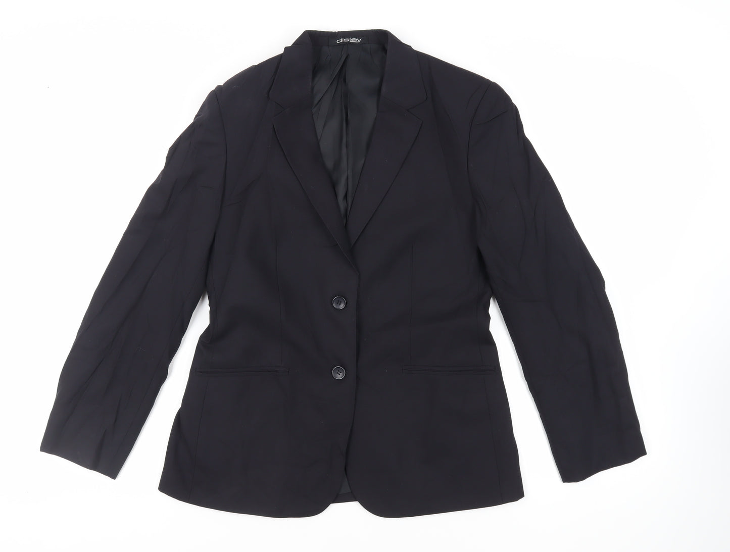 Disley Womens Black Jacket Blazer Size 12 Button