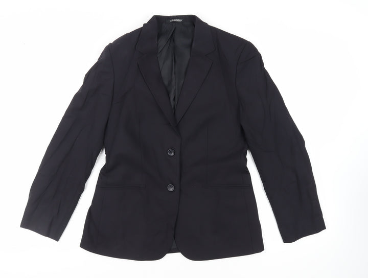 Disley Womens Black Jacket Blazer Size 12 Button