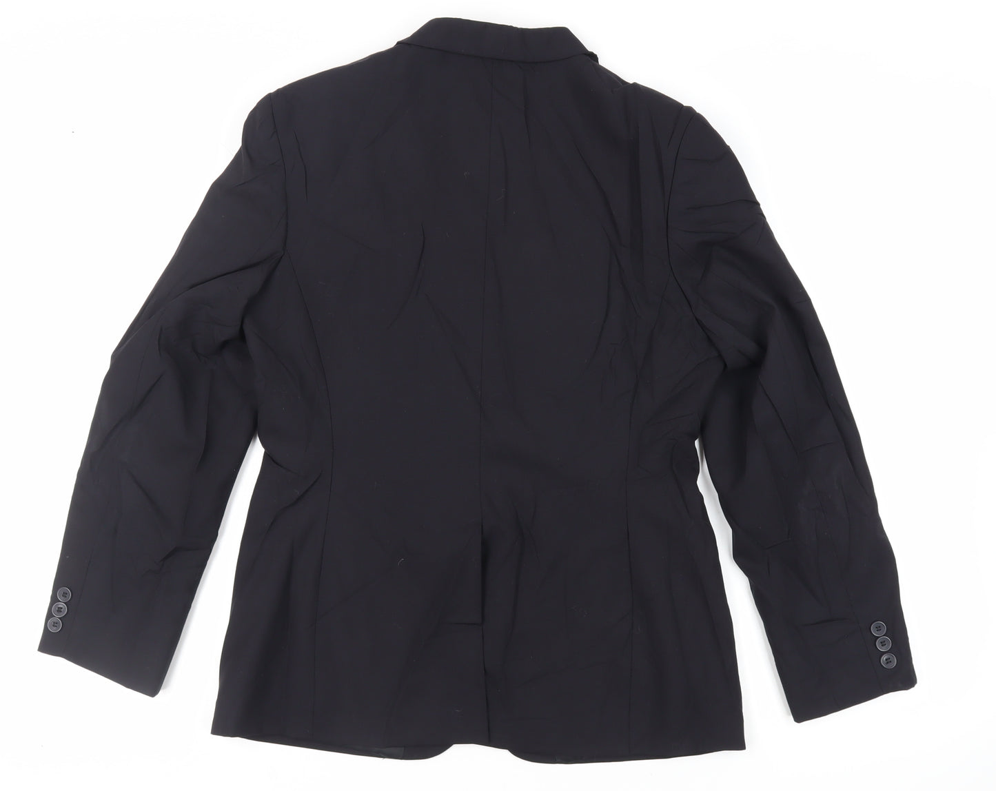 Disley Womens Black Jacket Blazer Size 12 Button
