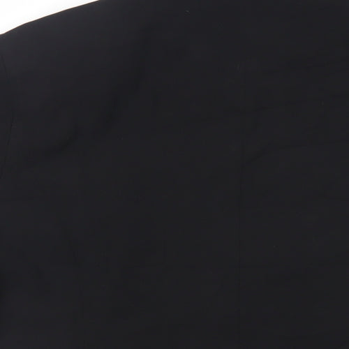 Per Una Womens Black Jacket Size 16 Snap - Faux Fur Collar