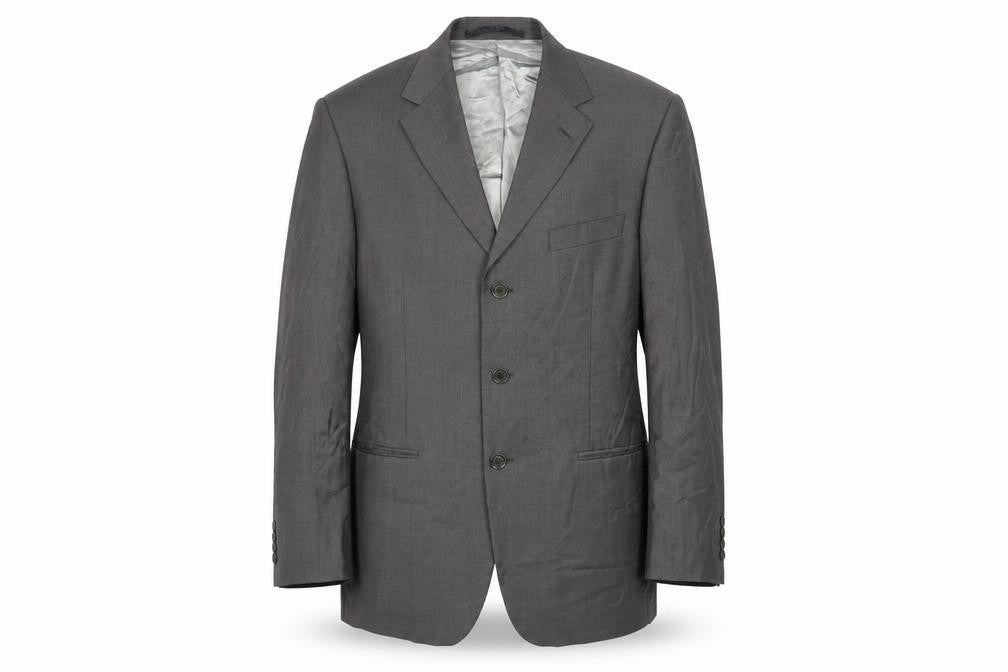 Front view of Marks & Spencer men’s grey wool jacket suit jacket, size 40, regular