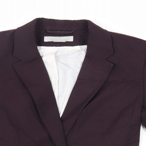 H&M Womens Purple Jacket Blazer Size 6 Button