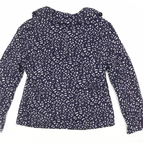 Per Una Womens Blue Geometric Jacket Blazer Size 16 Button - Textured