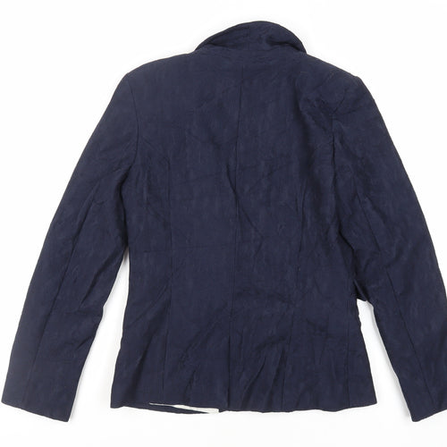 River Island Womens Blue Jacket Blazer Size 12 Button - Textured