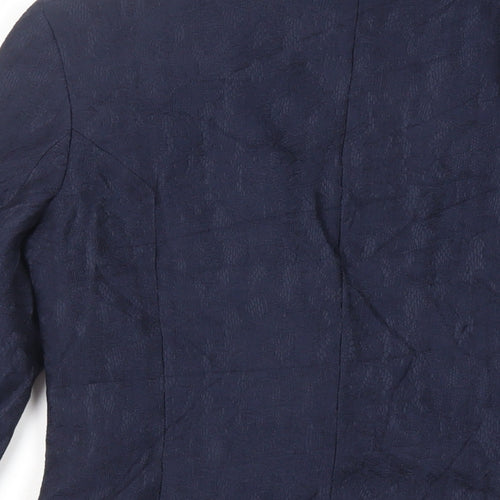 River Island Womens Blue Jacket Blazer Size 12 Button - Textured
