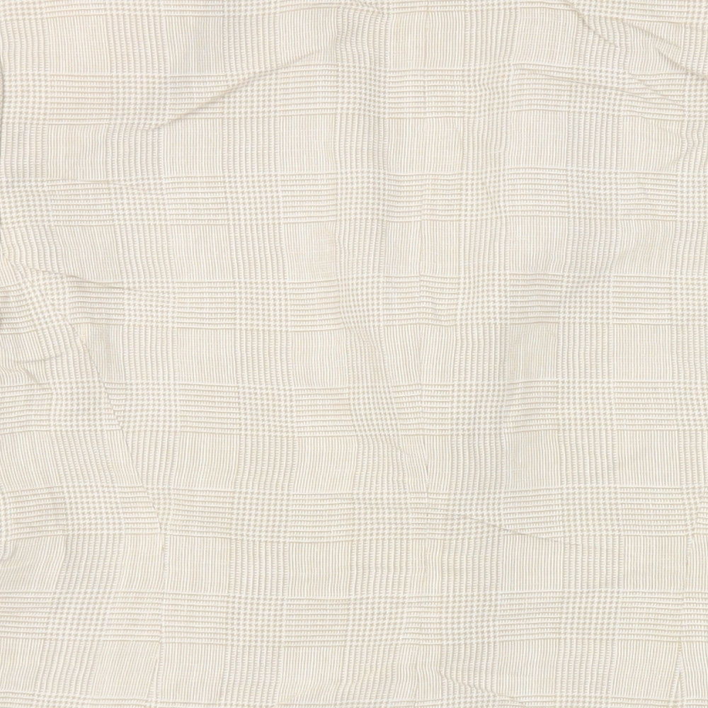 Precis Petite Womens Beige Plaid Jacket Blazer Size 14 Button