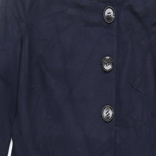 Jolie Moi Womens Blue Pea Coat Coat Size 10 Button