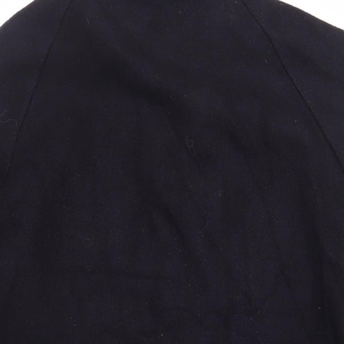 Richman Brothers Mens Black Overcoat Coat Size M Zip - Vintage Hooded