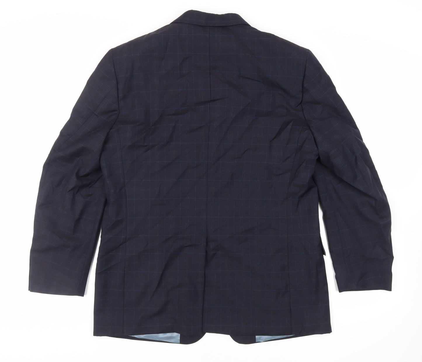 Jaeger Mens Blue Striped Wool Jacket Suit Jacket Size 42 Regular