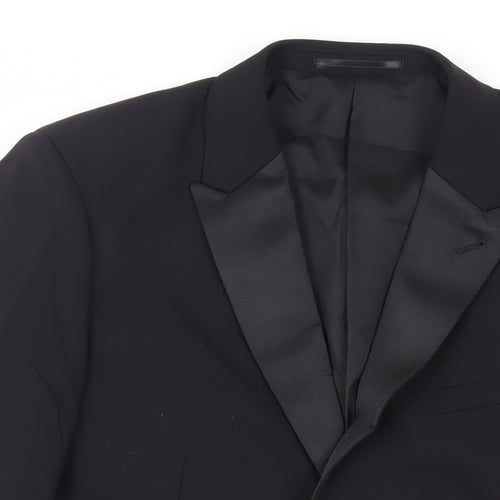 Fellini Mens Black Nylon Tuxedo Suit Jacket Size 42 Regular