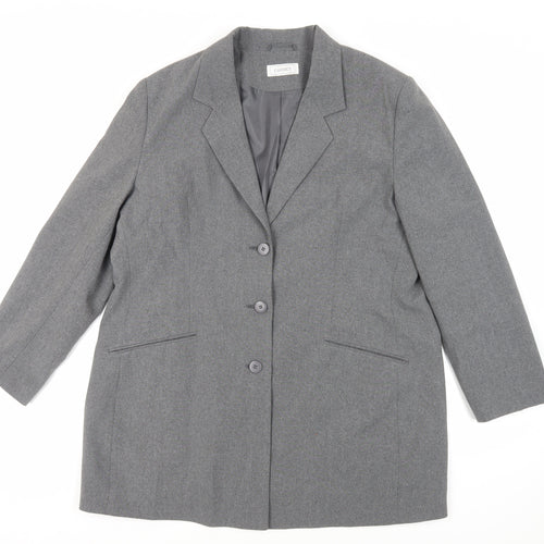 Classics Womens Grey Jacket Blazer Size 18 Button