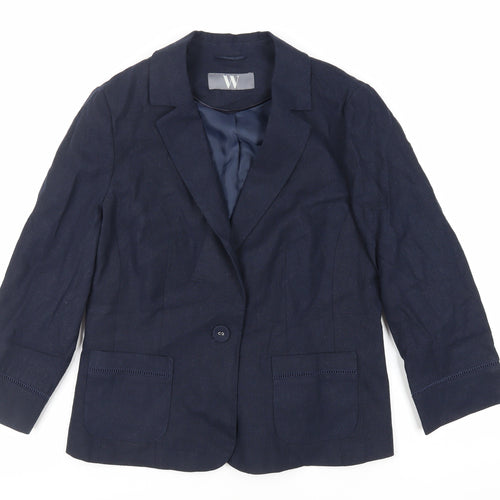 BHS Womens Blue Jacket Blazer Size 14 Button