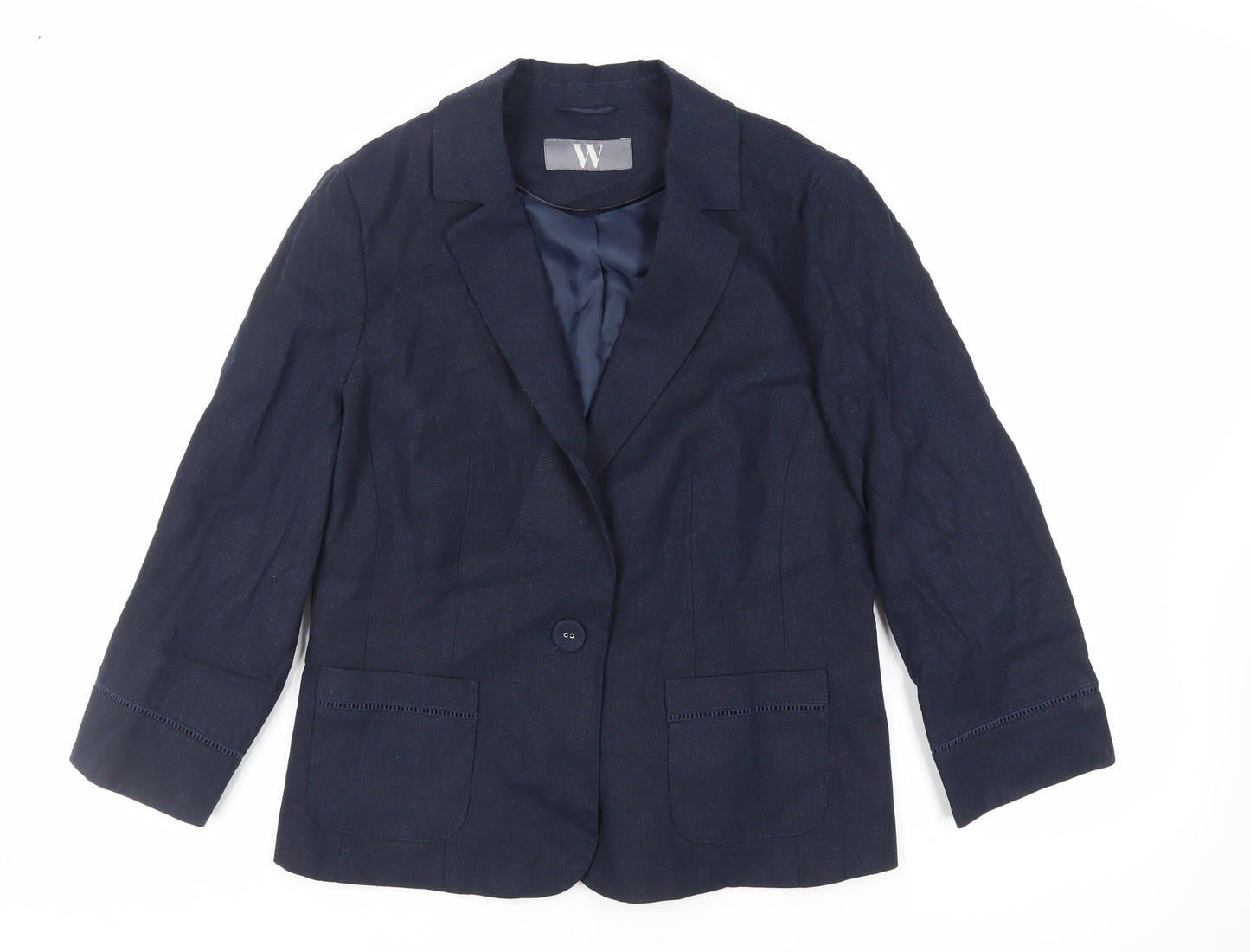 BHS Womens Blue Jacket Blazer Size 14 Button