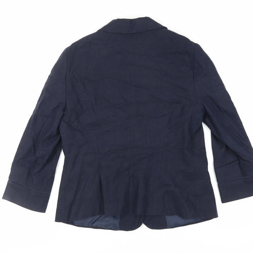 BHS Womens Blue Jacket Blazer Size 14 Button