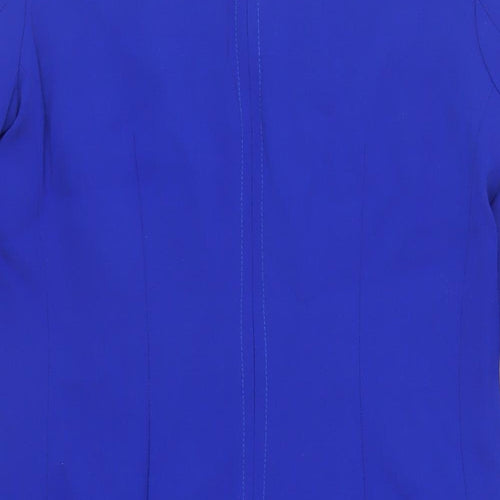 Hobbs Womens Blue Viscose Pencil Dress Size 16 Boat Neck Zip - Lined