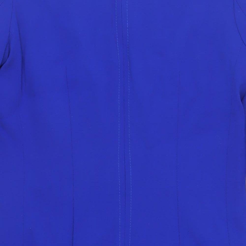 Hobbs Womens Blue Viscose Pencil Dress Size 16 Boat Neck Zip - Lined