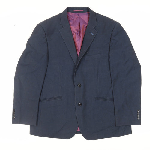 Daniel Grahame Mens Blue Polyester Jacket Suit Jacket Size 44 Regular