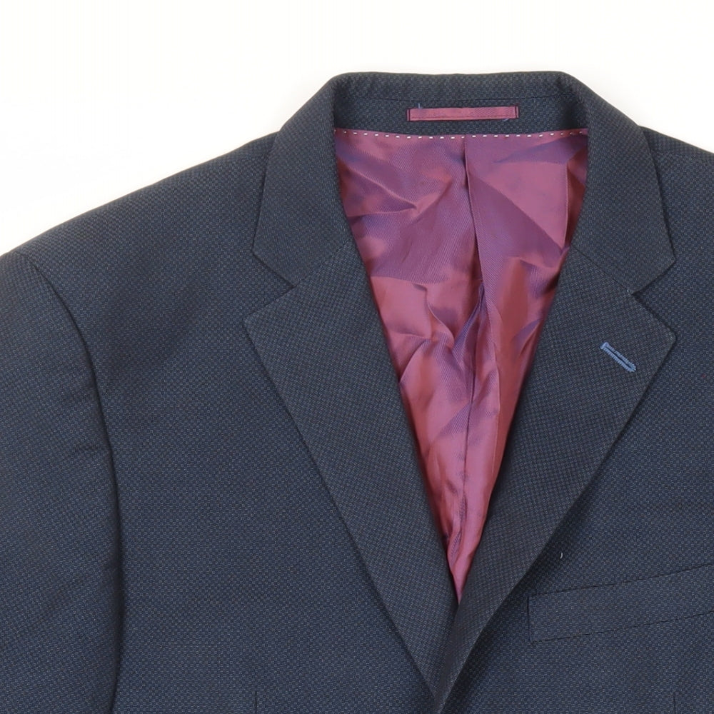 Daniel Grahame Mens Blue Polyester Jacket Suit Jacket Size 44 Regular