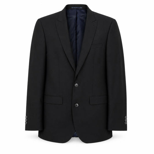 Front view of Next men’s black polyester jacket suit jacket, size 36, regular
