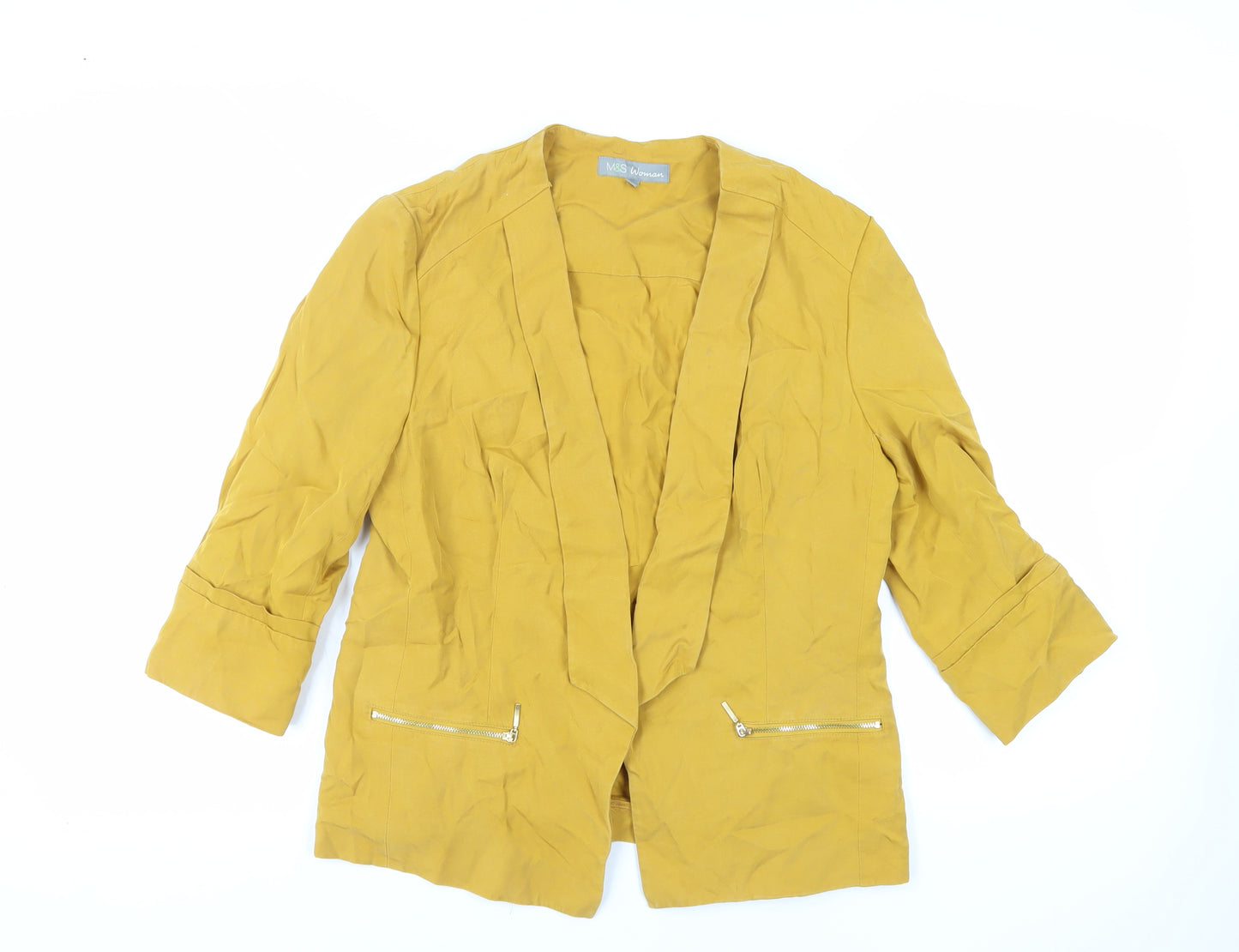 Marks and Spencer Womens Yellow Jacket Blazer Size 12 - Open