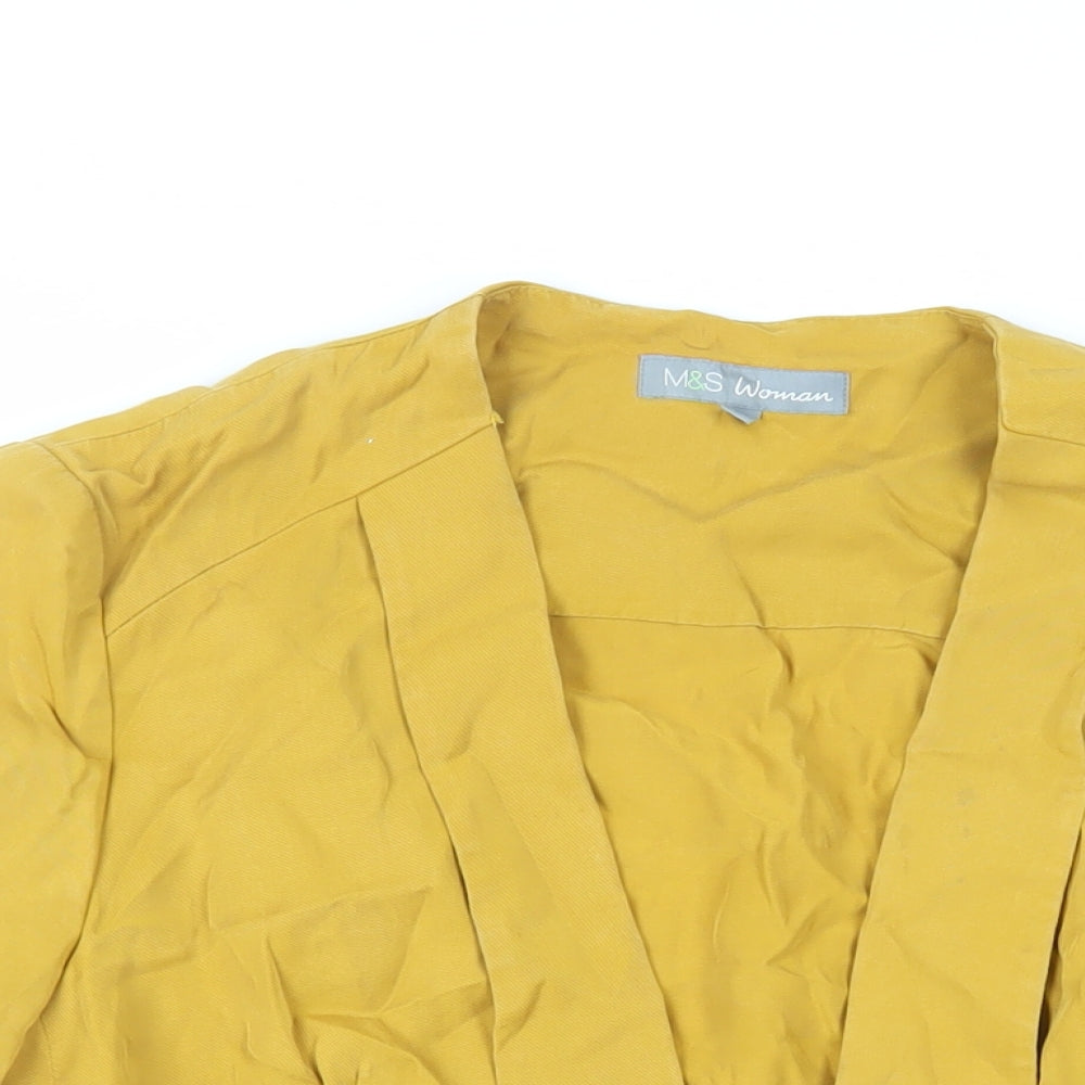 Marks and Spencer Womens Yellow Jacket Blazer Size 12 - Open