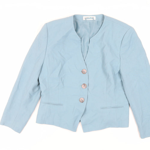 Jacqes Vert Womens Blue Jacket Blazer Size 14 Button