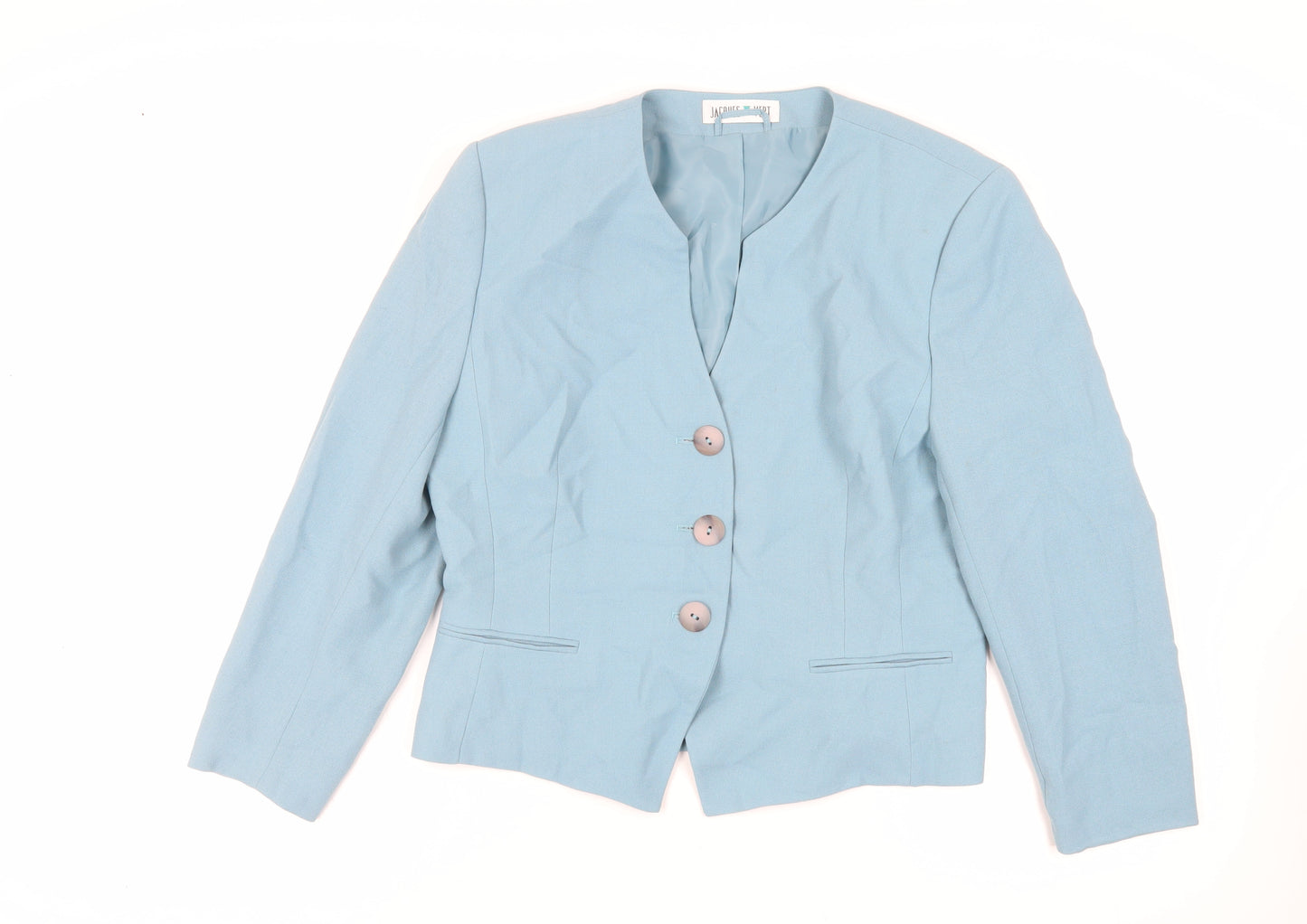 Jacqes Vert Womens Blue Jacket Blazer Size 14 Button