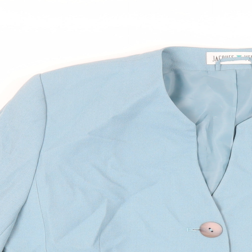 Jacqes Vert Womens Blue Jacket Blazer Size 14 Button