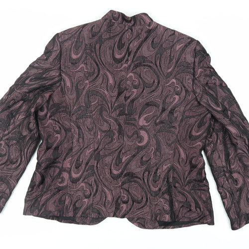nassC Womens Purple Geometric Jacket Blazer Size 18 Button