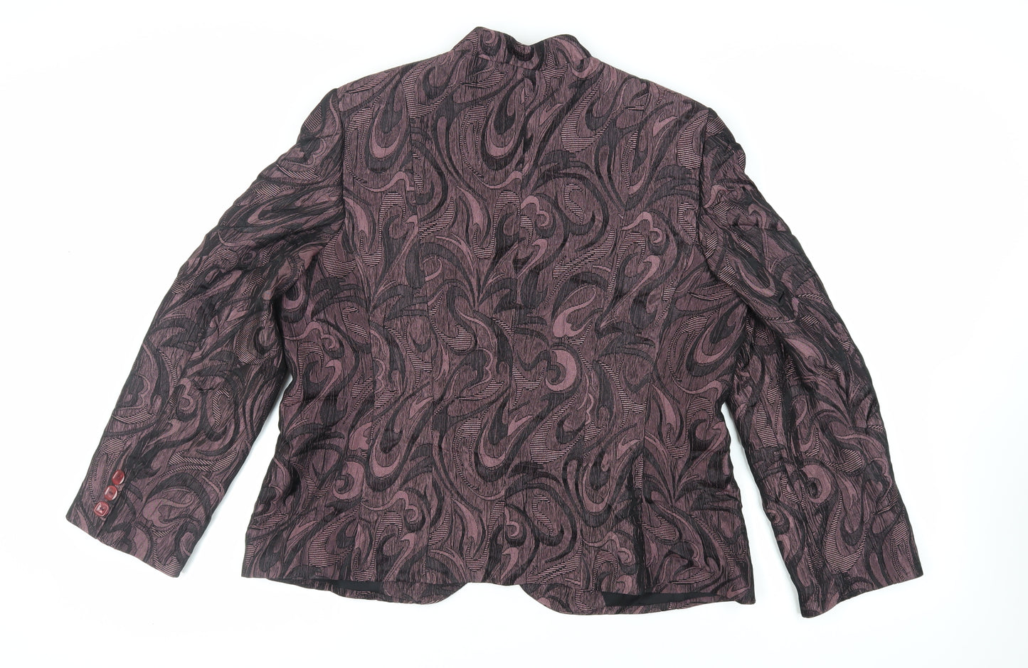 nassC Womens Purple Geometric Jacket Blazer Size 18 Button