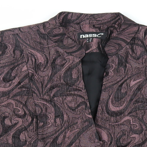 nassC Womens Purple Geometric Jacket Blazer Size 18 Button