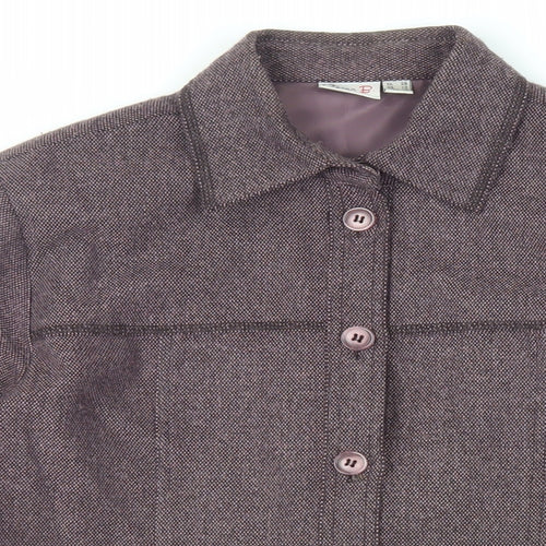 Oscar B. Womens Purple Jacket Size 12 Button - Lightweight