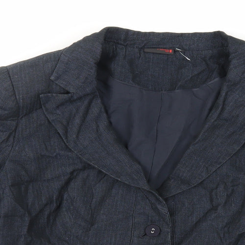 NEXT Womens Blue Jacket Blazer Size 16 Button