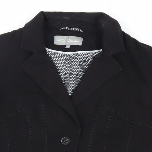 Marks and Spencer Womens Black Jacket Blazer Size 10 Button