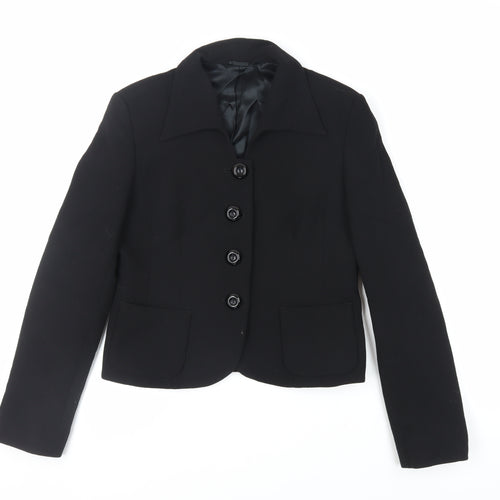 Hobbs Womens Black Jacket Blazer Size 10 Button