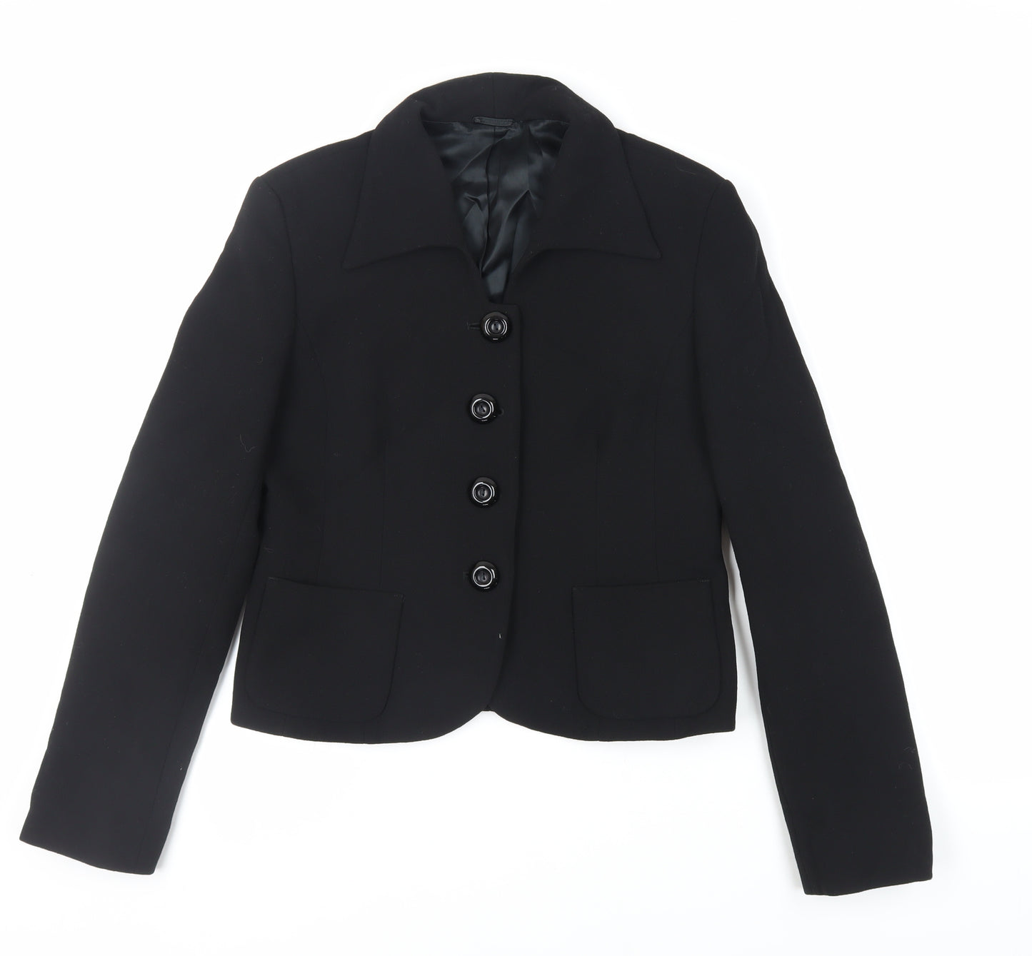 Hobbs Womens Black Jacket Blazer Size 10 Button