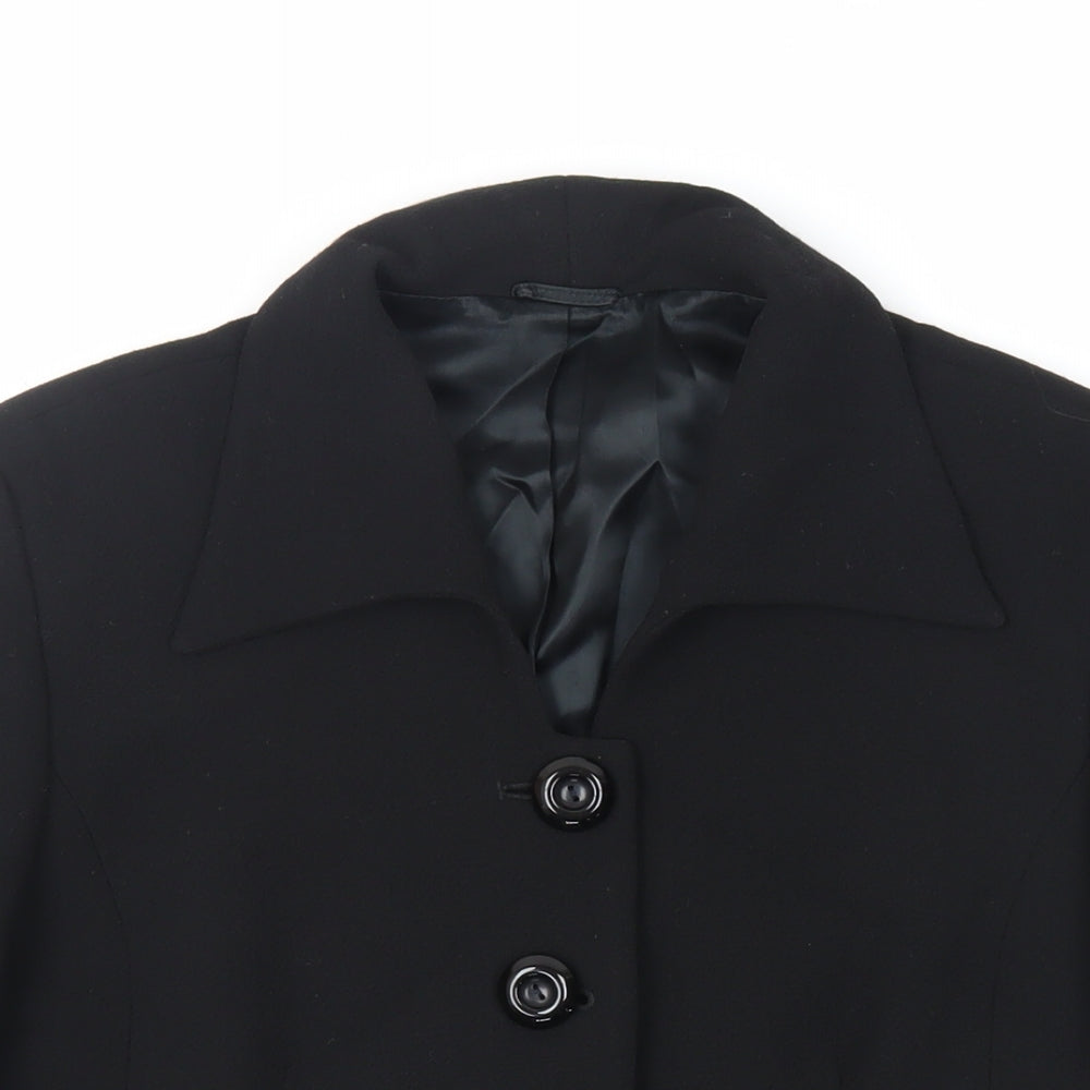 Hobbs Womens Black Jacket Blazer Size 10 Button